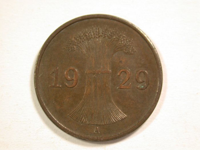  14308 Weimar 1 Reichs Pfennig 1929 A in ss-vz/f.vz Orginalbilder   