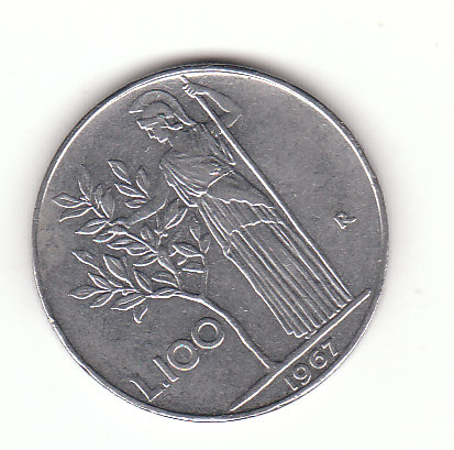  100 Lire Italien 1967 (H259)   