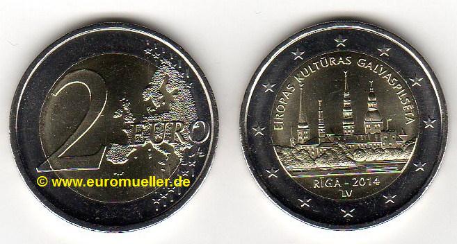 Lettland 2 Euro Sondermünze 2014...Kulturhauptstadt Riga   