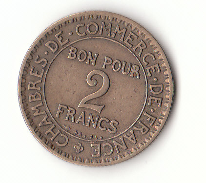  2 Francs Frankreich 1923 (H423)   