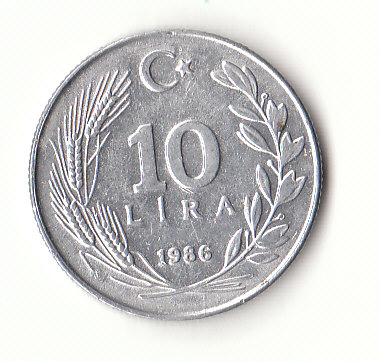  10 Lira Türkei 1986 (H431)   