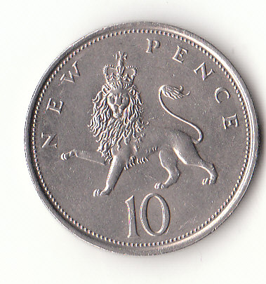  10 new Pence Großbritannien 1973(H472)   