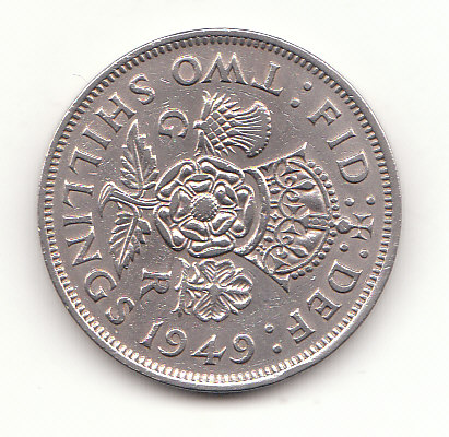  2 Shillings Großbritannien 1949( H482)   