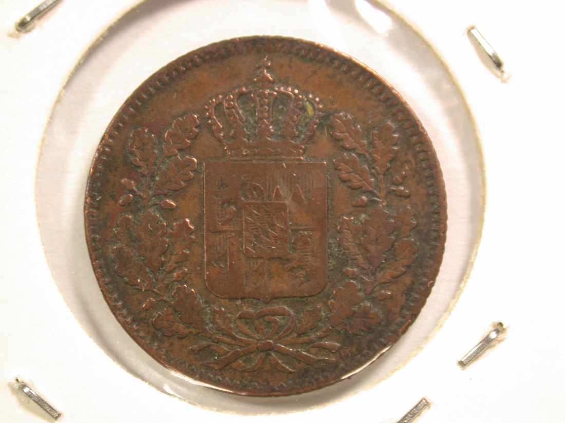  14309 Bayern  2 Pfennig 1849 R AKS157 in sehr schön Orginalbilder   