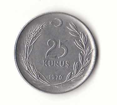 25 Kurus Türkei 1970 (H502)