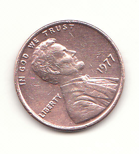  1 Cent USA 1977 ohne Münzzeichen  (H543)   
