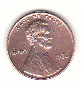  1 Cent USA 1976 ohne Münzzeichen  (H544)   