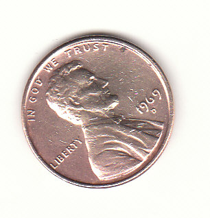  1 Cent USA 1969   Münzzeichen  D   (H549)   