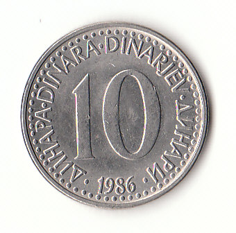  10 Dinar Jugoslawien 1986 (H551)   