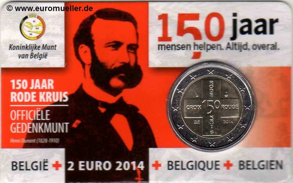 Belgien 2 Euro Sondermünze 2014...Rotes Kreuz   
