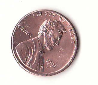  1 Cent USA 1991  Münzzeichen  D   (H568)   