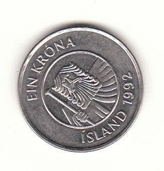  1 Krona Island  1992 (H596)   
