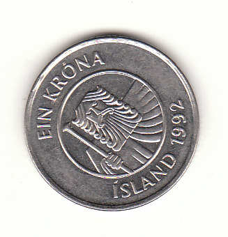 1 Krona Island 1992 (H596)