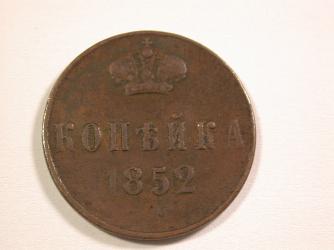 14310 Russland 1 Kopeke 1852 in sehr schön Orginalbilder!