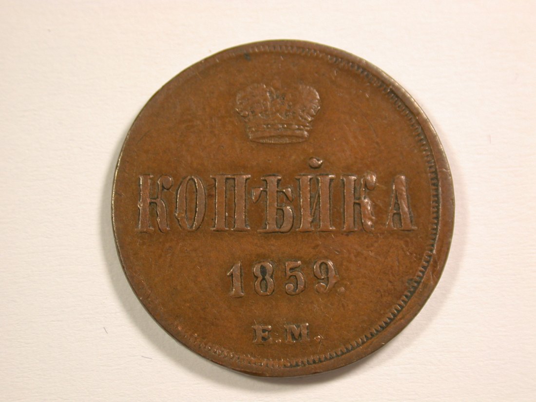  14310 Russland 1 Kopeke 1859  in ss/ss+  Orginalbilder!   