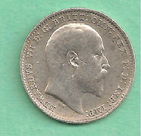  Großbritannien - 3 Pence 1908 silber   