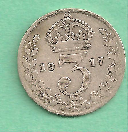  Großbritannien - 3 Pence 1917   
