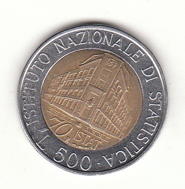  500 Lire Italien 1996 /70 Jahre Nationalinstitut für Statistik / (H651)   