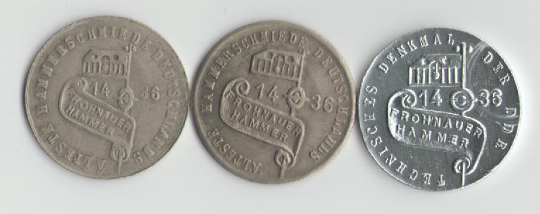  3 verschiedene Medaillen auf den Frohnauer Hammer(k387)   