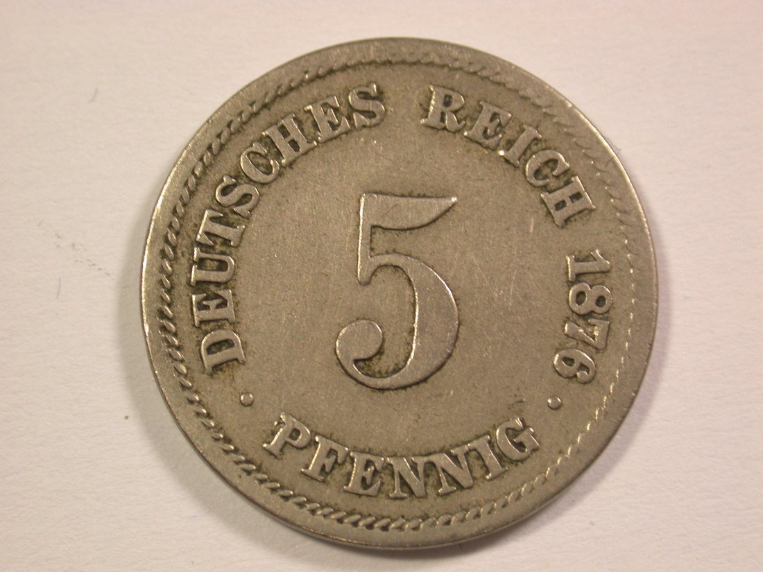  14011 KR  5 Pfennig 1876 A in sehr schön Orginalbilder   