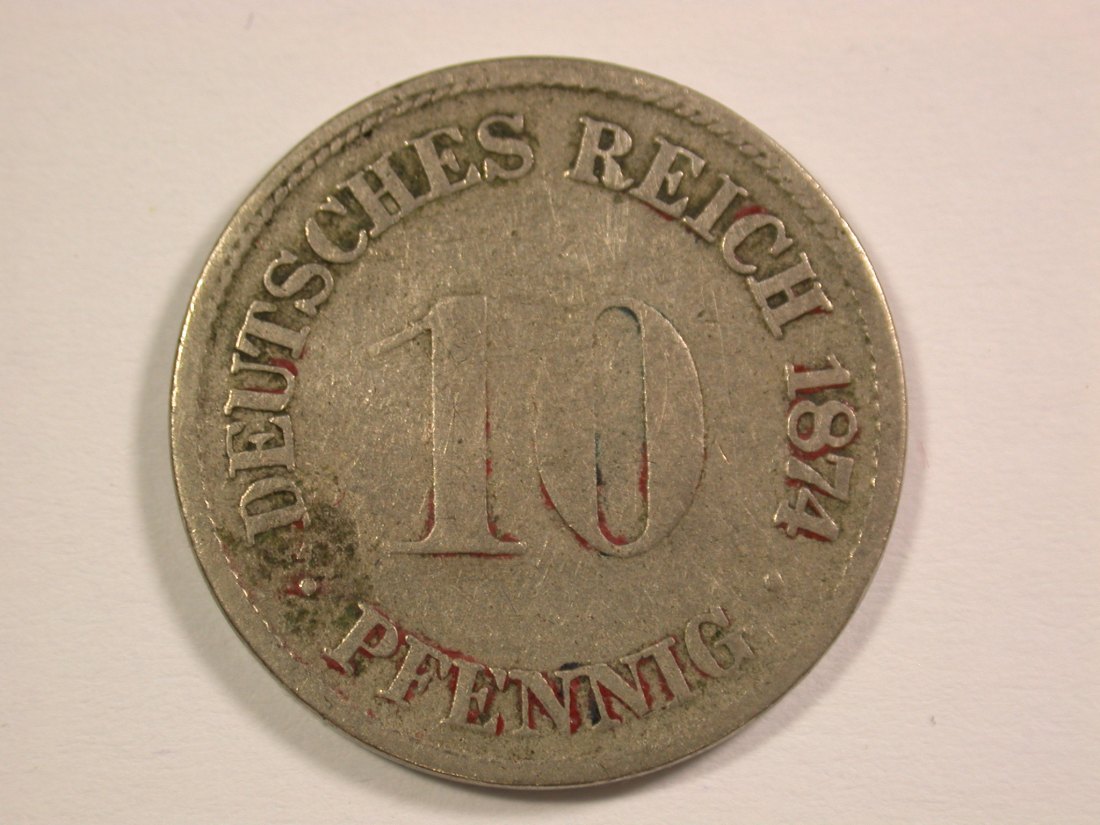 14011 KR 10 Pfennig 1874 C in s-ss Orginalbilder