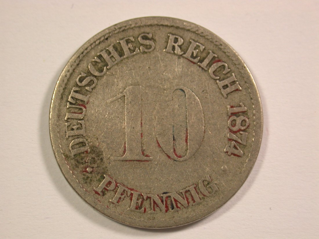  14011 KR  10 Pfennig 1874 C in s-ss Orginalbilder   