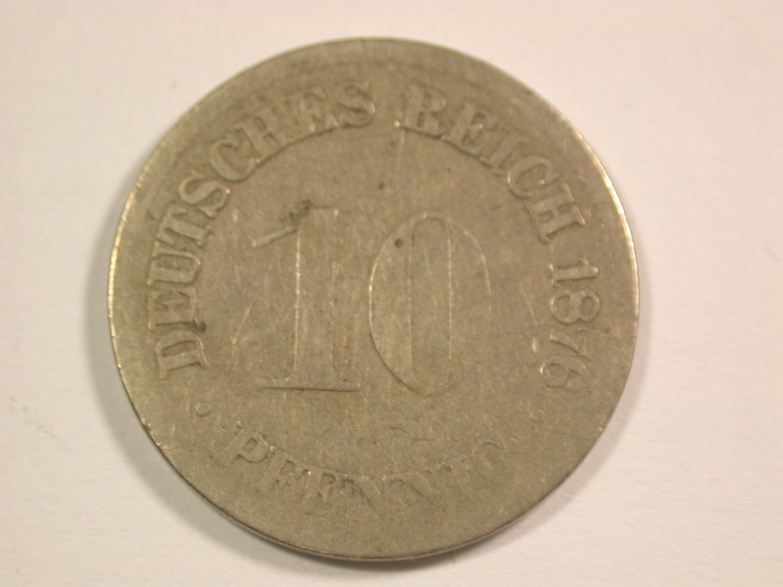  14011 KR  10 Pfennig 1876 H in f.schön  R Orginalbilder   