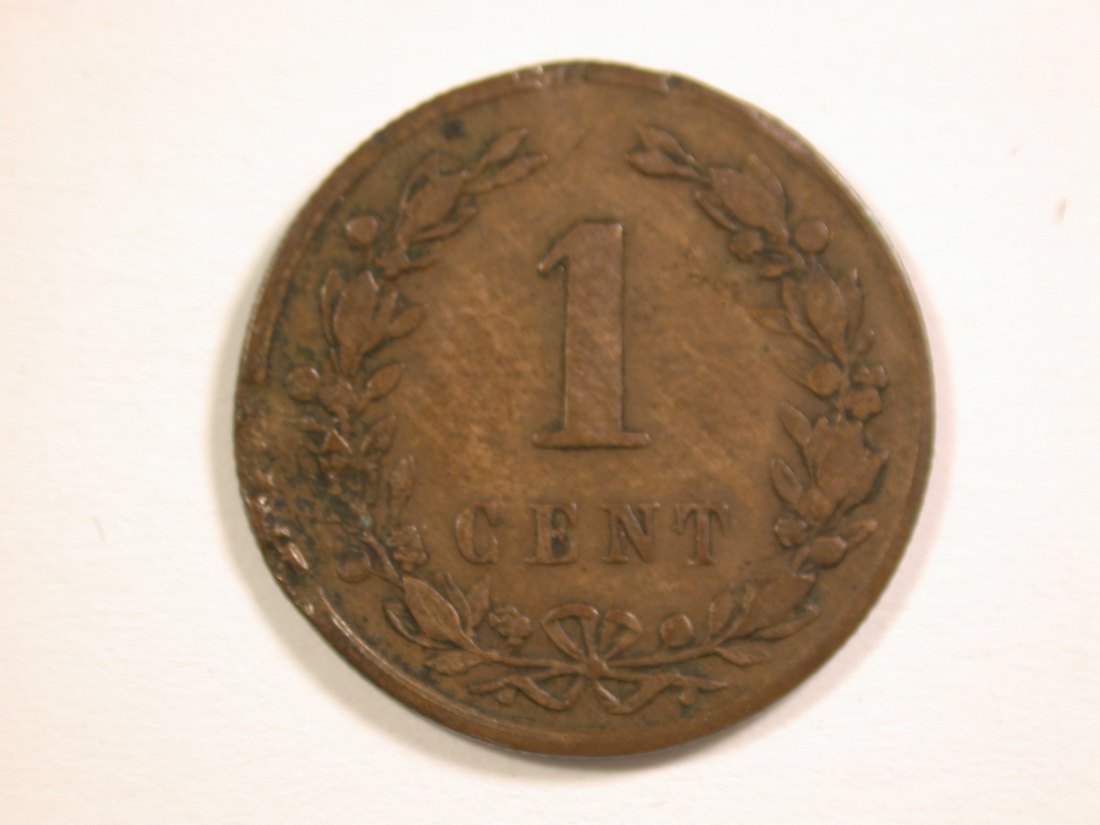 14012 Niederlande 1 Cent 1878 in sehr schön Orginalbilder