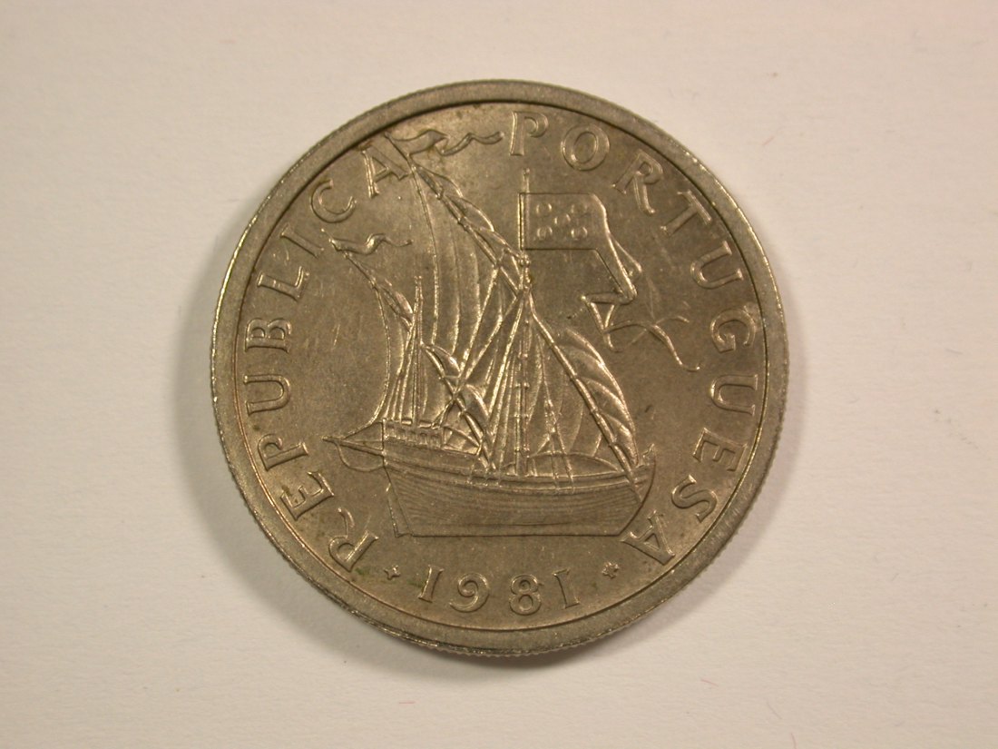 14012 Portugal 5 Escudos 1981 in f. unc Orginalbilder