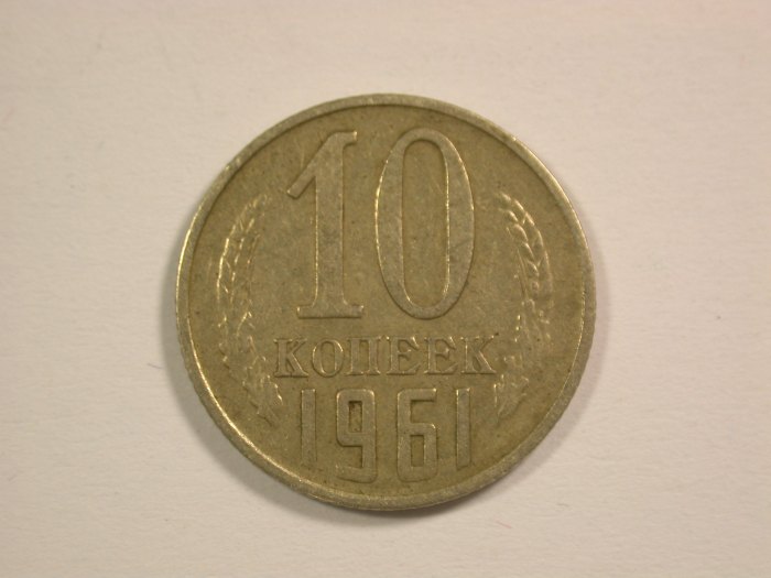 14012 Russland/UDSSR 10 Kopeken 1961 in ss+ Orginalbilder