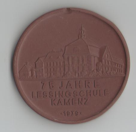 Porzellanmedaille Lessingschule Kamenz(k399)