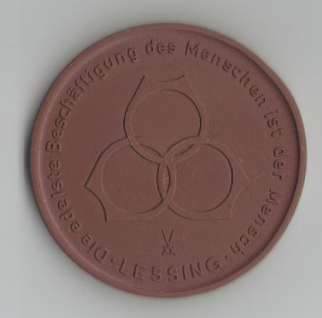  Porzellanmedaille Lessingschule Kamenz(k399)   