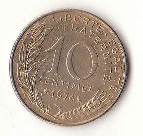  10 Centimes Frankreich 1974 (H460)   