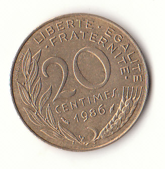  20 Centimes Frankreich 1986 (H616)   