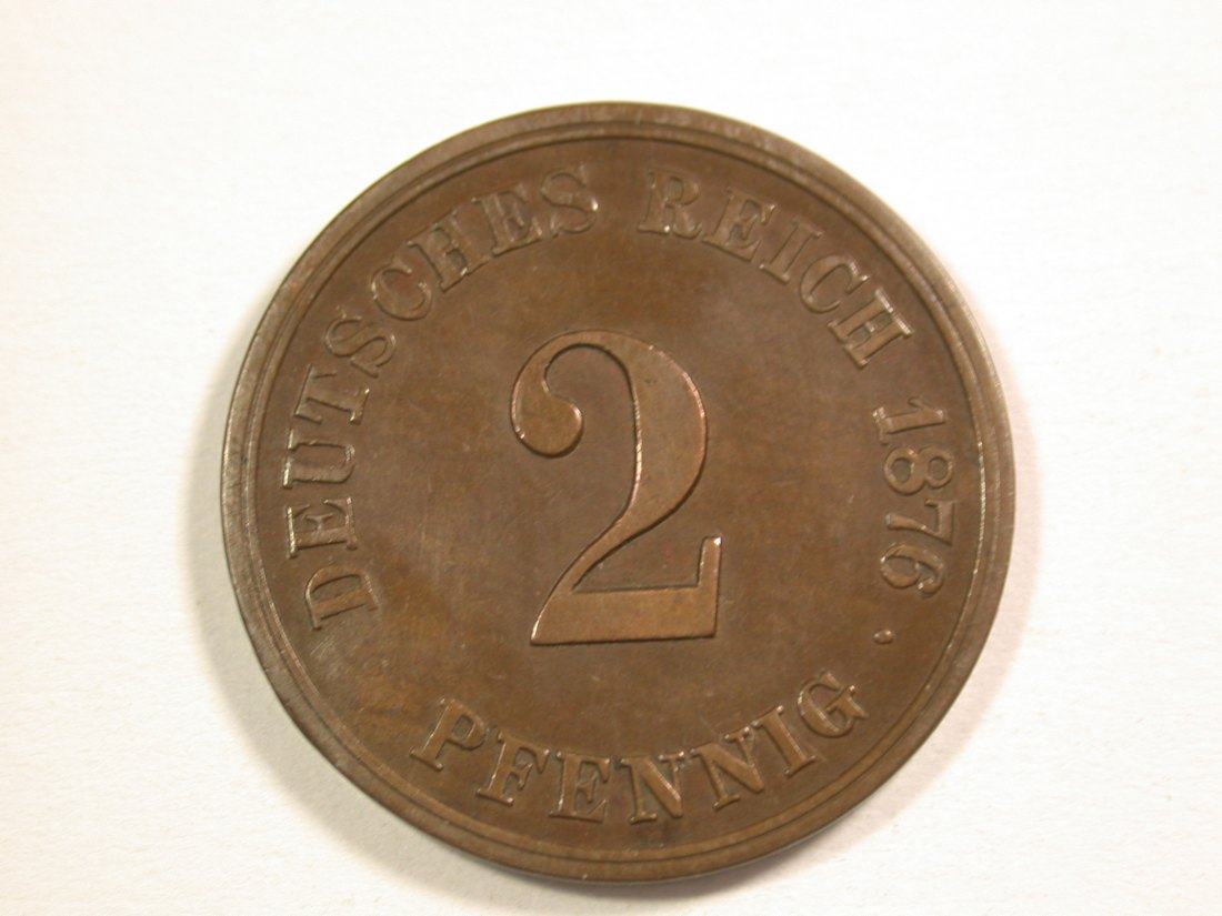 14013 KR 2 Pfennig 1876 F Druckstelle sonst ss-vz Orginalbilder