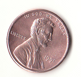  1 Cent USA 1991 ohne Mz.   (H819)   