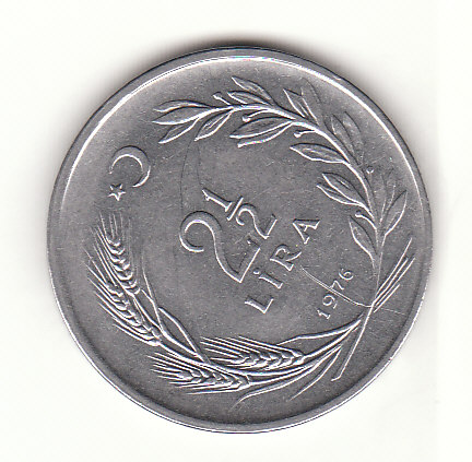 2 1/2 Lira Türkei 1976 (H847)