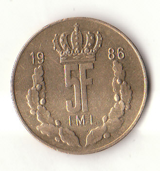 5 frang Luxemburg 1986  (H851)   