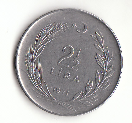2 1/2 Lira Türkei 1971 (H949)