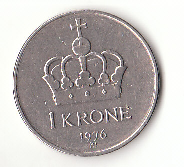  1 Krone Norwegen 1976  (G907)   