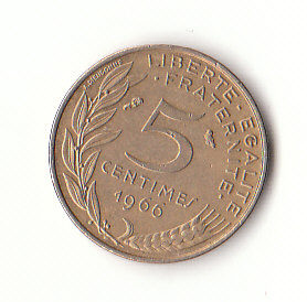  5 Centimes Frankreich 1966 (F529)   
