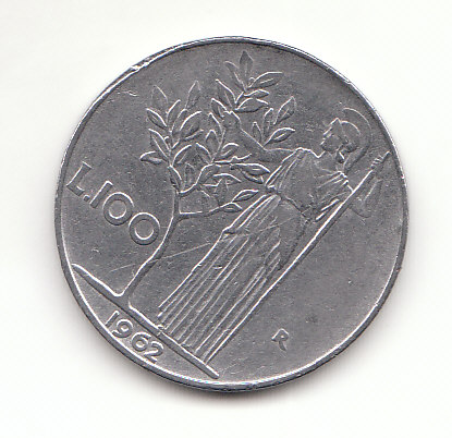 100 Lire Italien 1962 (H644)