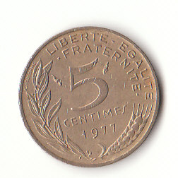  5 Centimes Frankreich 1977 (H731)   