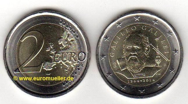 Italien 2 Euro Sondermünze 2014...G. Galilei...unc.   