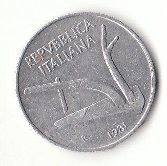  10 Lire Italien 1981 (B080)   