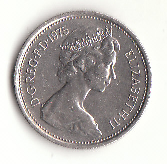  5 New Pence Großbritannien 1975 (B162)   