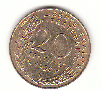  20 Centimes Frankreich 1990 (B255)   