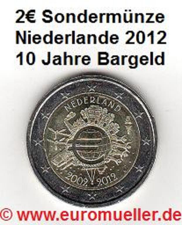 Niederlande 2 Euro Sondermünze 2012...10 J. Bargeld   