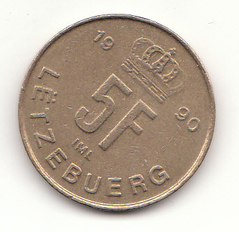  5 Frang Luxemburg 1990  (B364)   