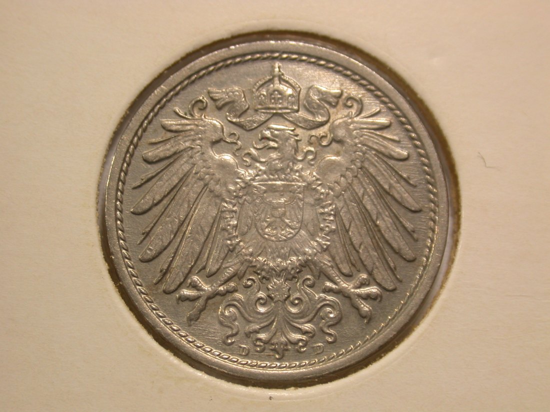  15101 KR 10 Pfennig  1914 D in vz-st   Orginalbilder   